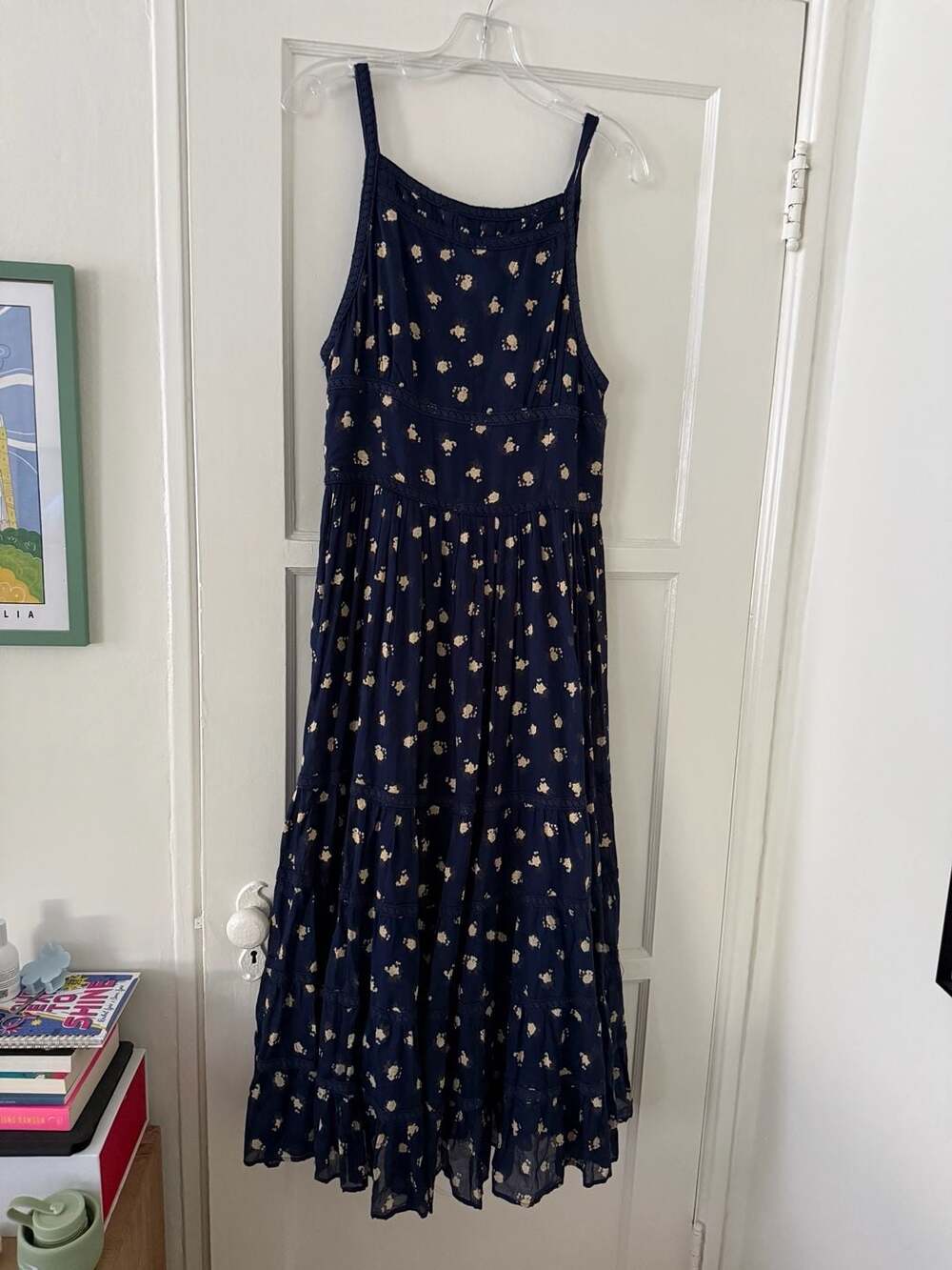 Free People Daydreamer Midi Dress in Navy Floral - Picture 3 of 6